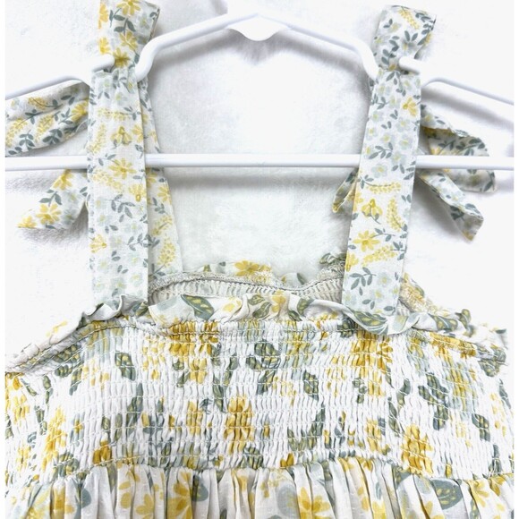 Tahari Tiered Ruffle Dress Girls Toddler 3T Lined Smocked Bows Prairie Floral - Picture 7 of 12